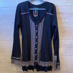 Johnny Was Ribbed Button Down Sweater Cardigan